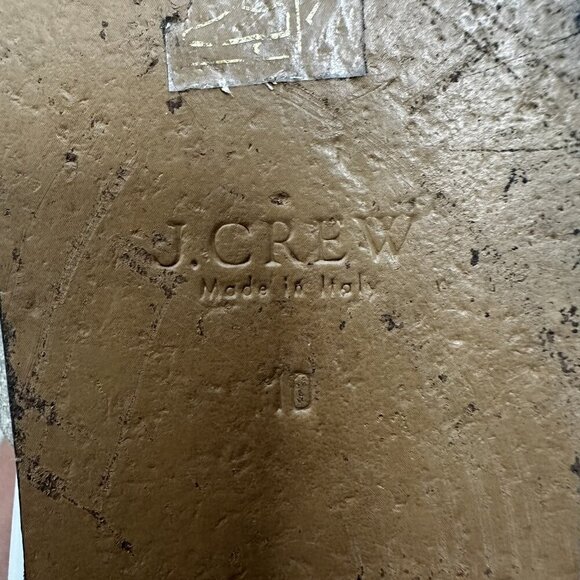 J Crew Sandals Womens Size 10 Gold Metallic Leather Slide Made in Italy - Picture 7 of 7